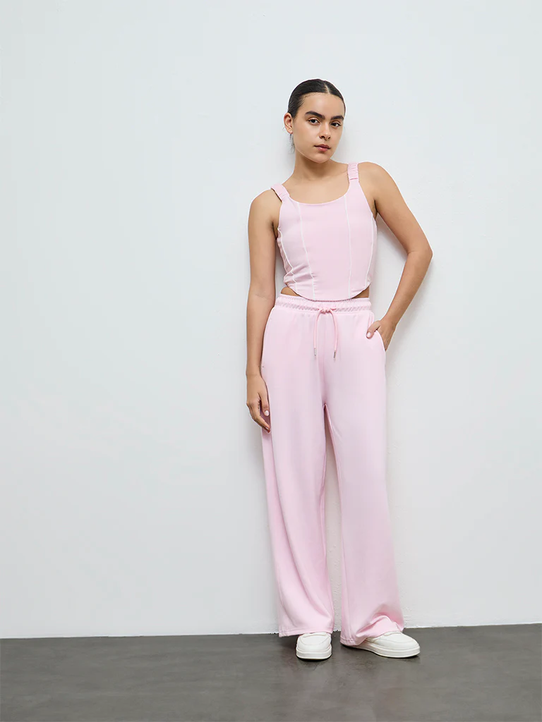 Nuoflexx Pink Cotton-Blend Bustier Top - Image 2