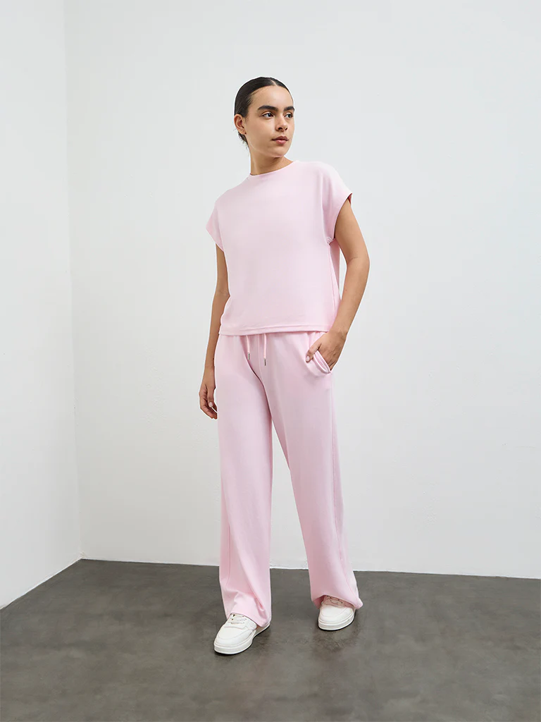 Nuoflexx Pink Solid High-Rise Pants