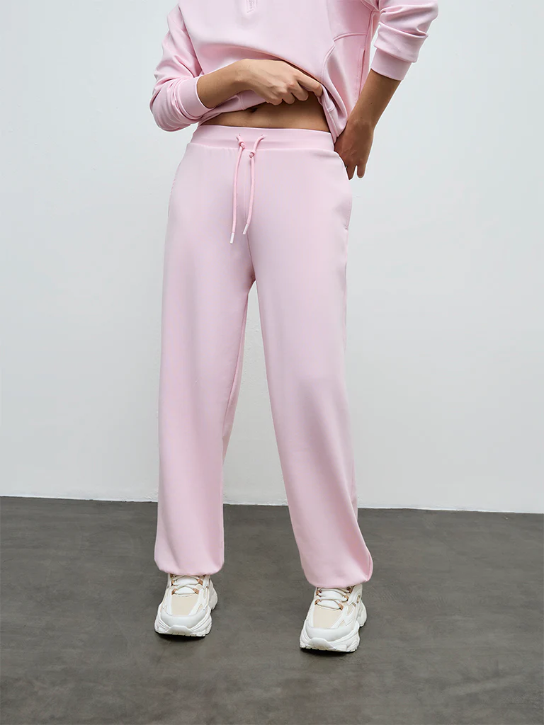 Nuoflexx Pink Solid High-Rise Track Pants - Image 2