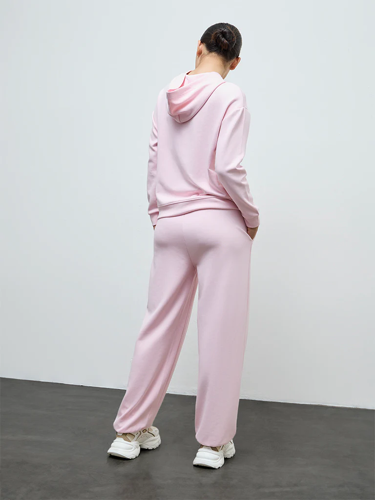 Nuoflexx Pink Solid High-Rise Track Pants - Image 4