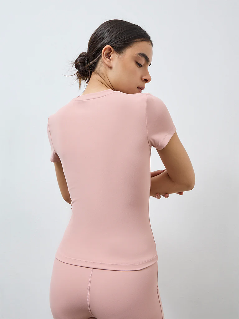 Nuoflexx Pink Solid T-Shirt - Image 4