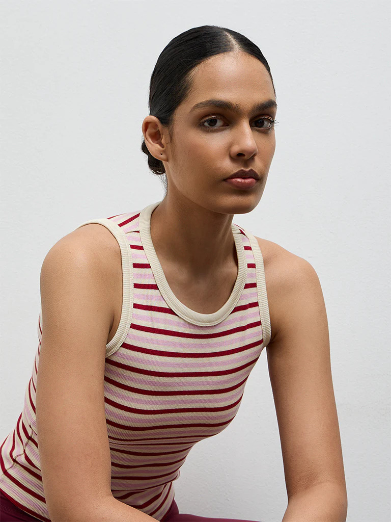 Nuoflexx Pink Striped Cotton-Blend Top - Image 3