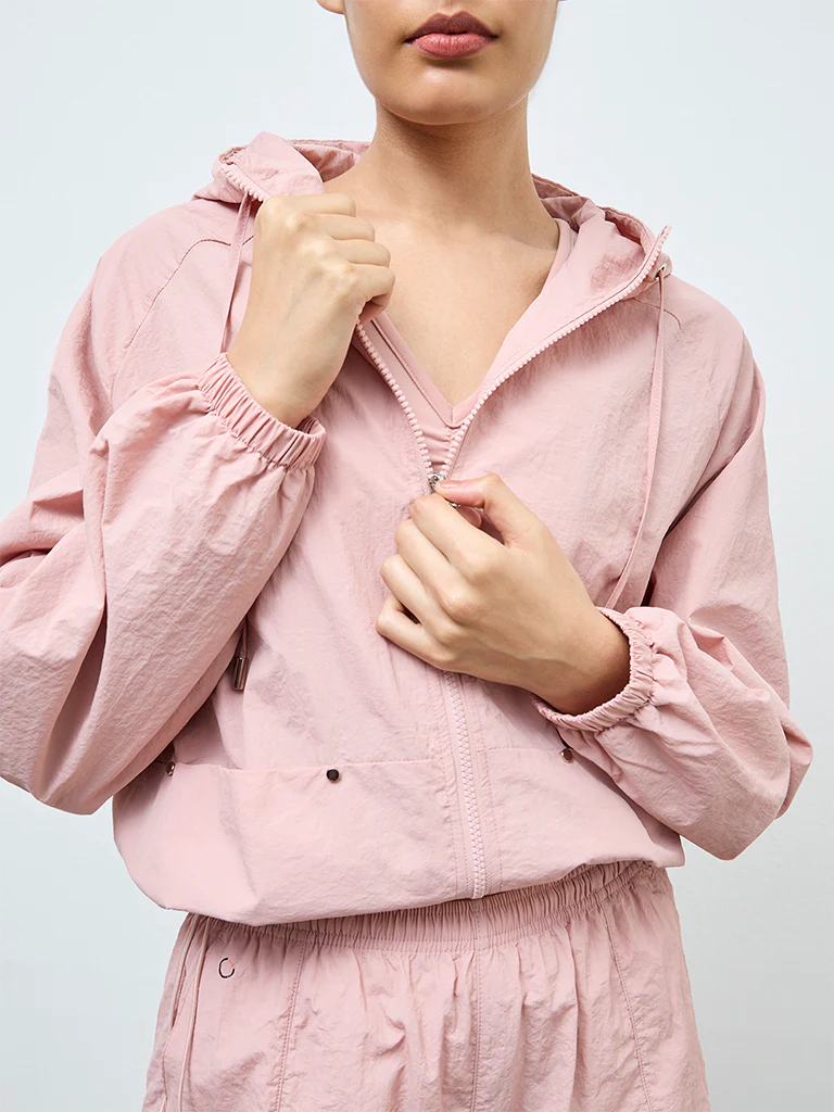 Nuoflexx Pink Textured Hooded Jacket - Image 3