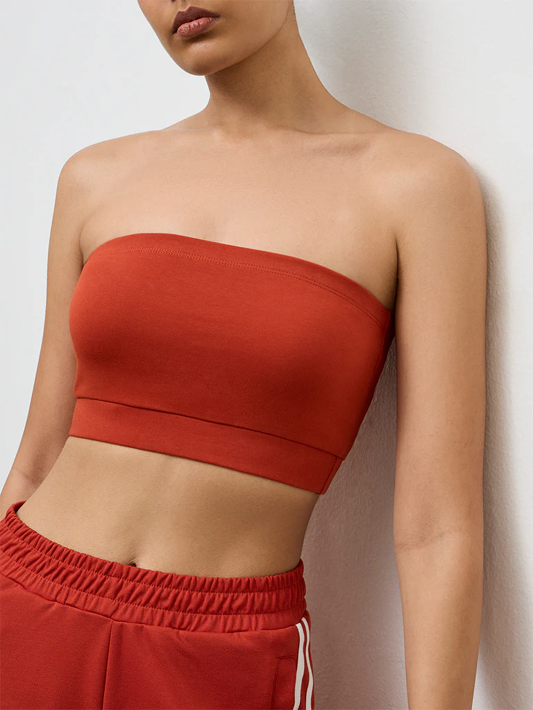 Nuoflexx Red Cotton-Blend Tube Top - Image 3