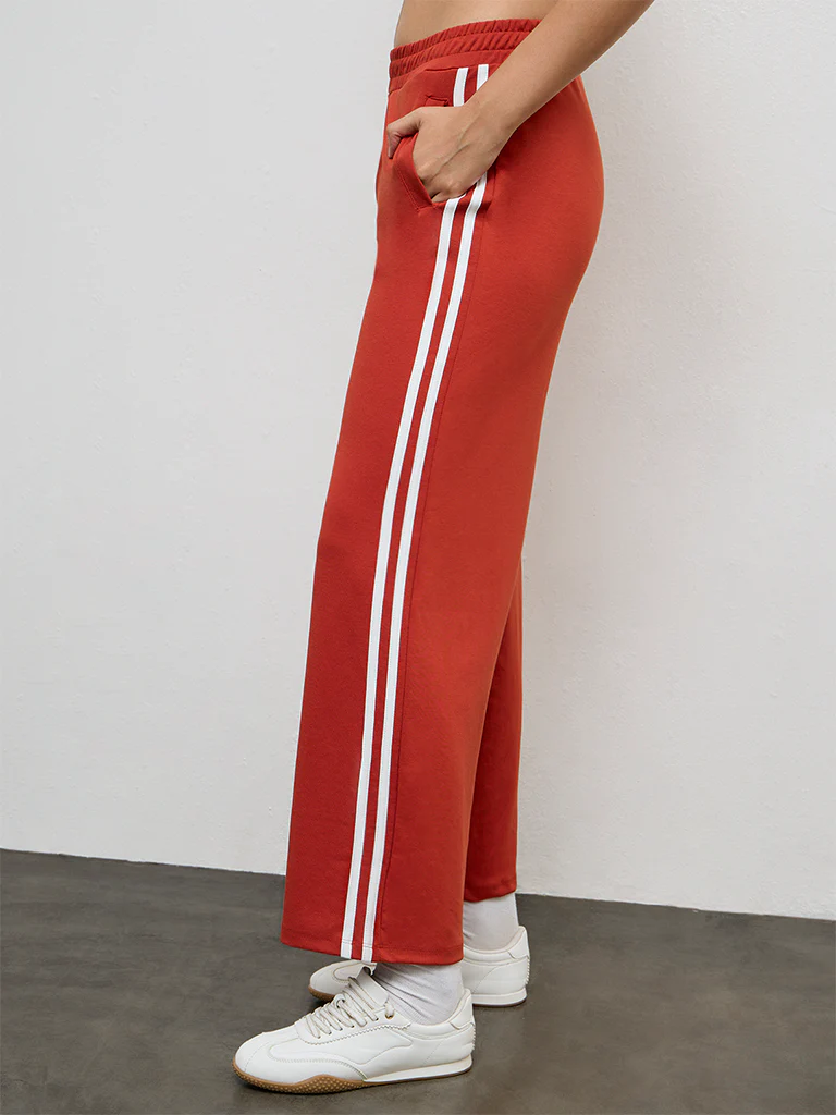 Nuoflexx Red Striped High-Rise Track Pants - Image 2