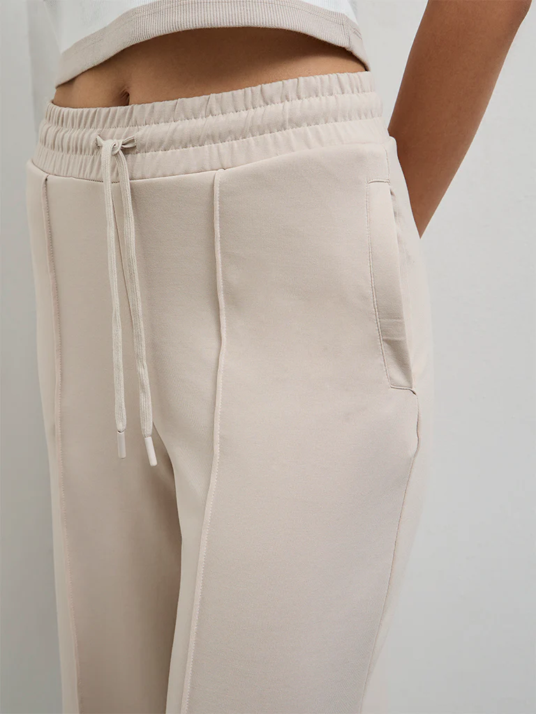 Nuoflexx Taupe High-Rise Track Pants - Image 3