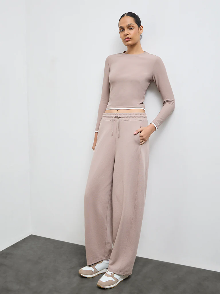 Nuoflexx Taupe Ribbed Top - Image 2
