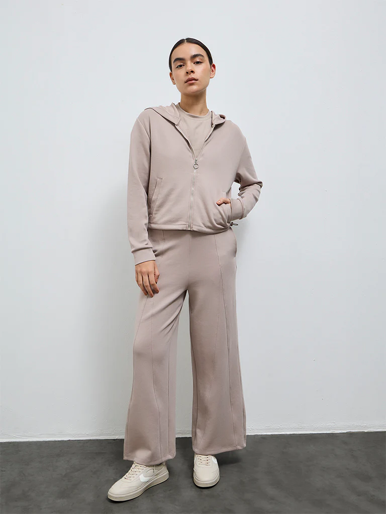 Nuoflexx Taupe Solid Hooded Jacket - Image 2