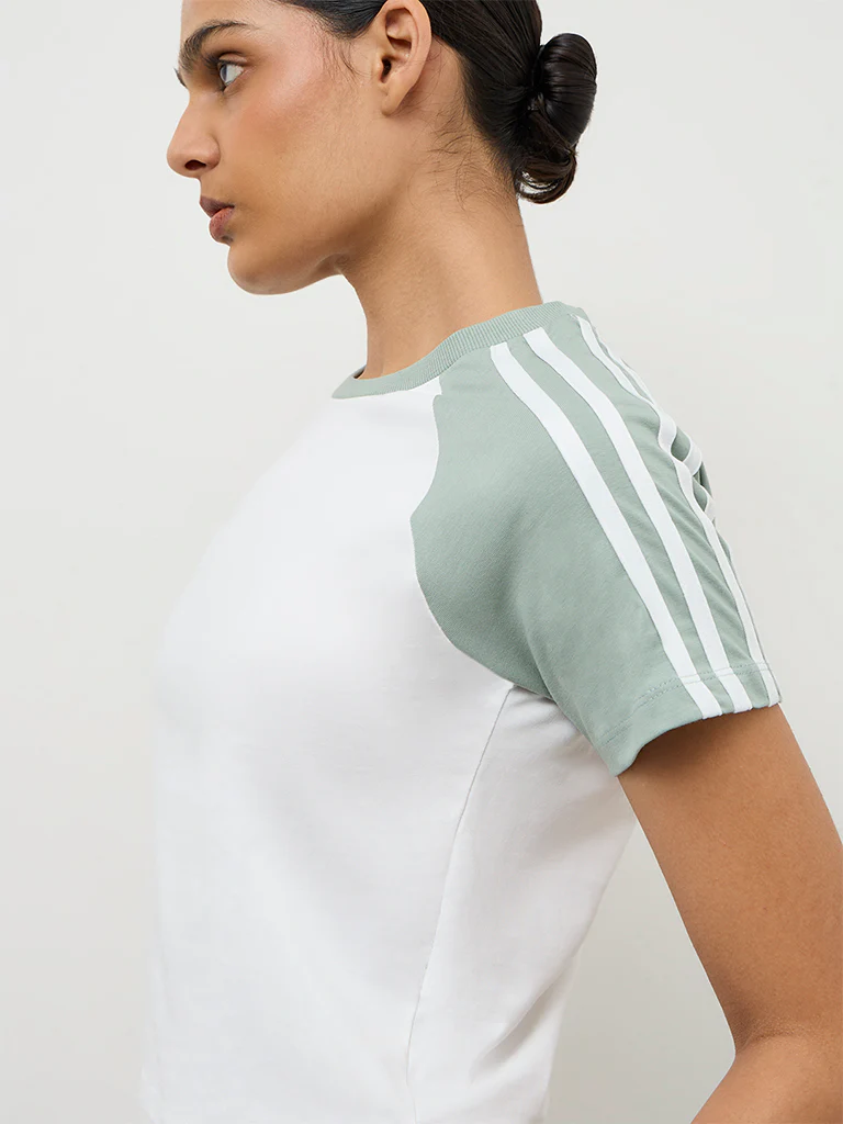 Nuoflexx White Color-Blocked Cotton T-Shirt - Image 3