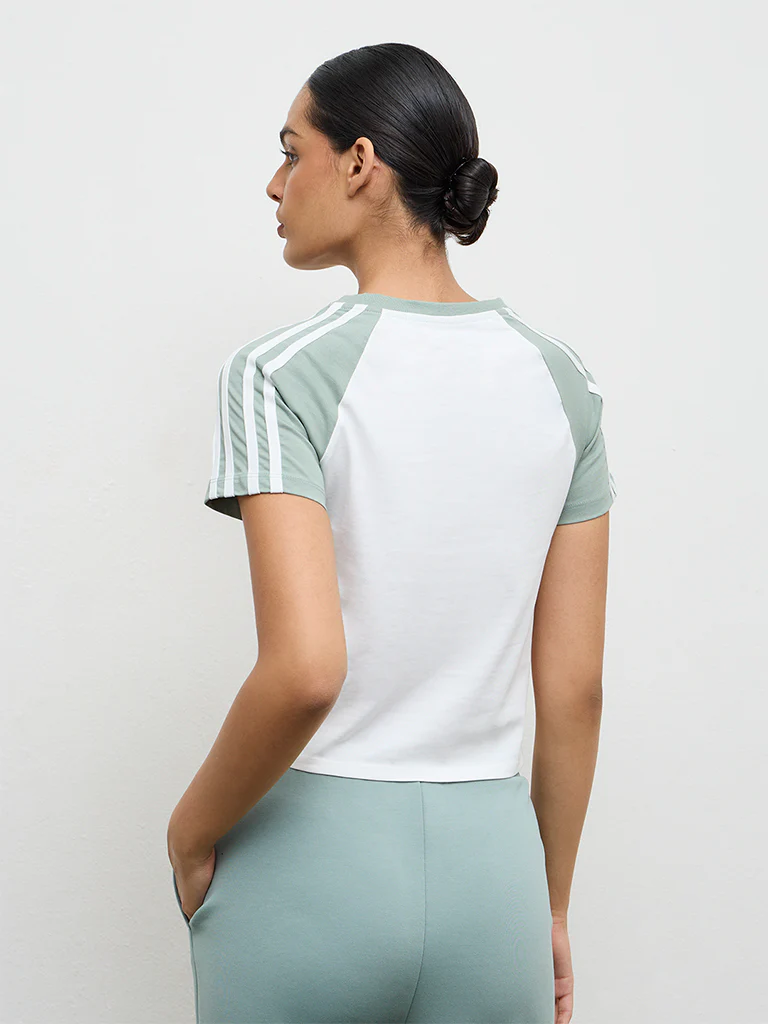Nuoflexx White Color-Blocked Cotton T-Shirt - Image 4