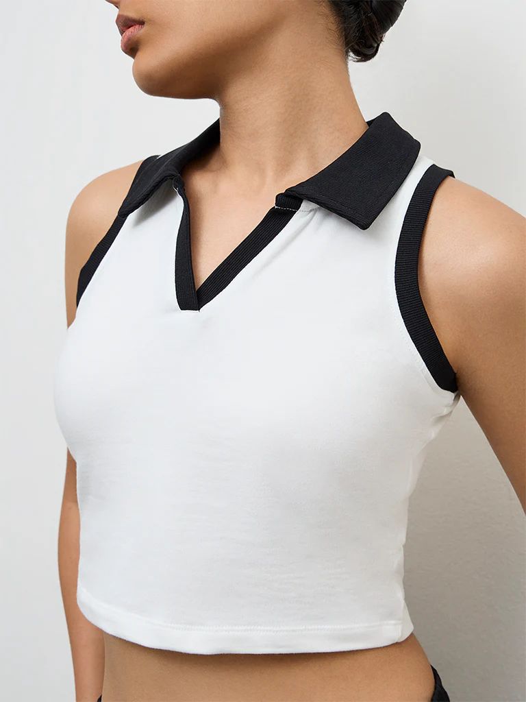 Nuoflexx White Cotton-Blend Top - Image 3