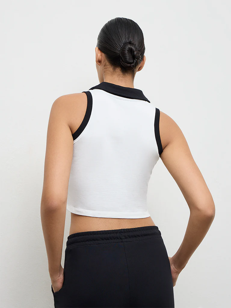 Nuoflexx White Cotton-Blend Top - Image 4
