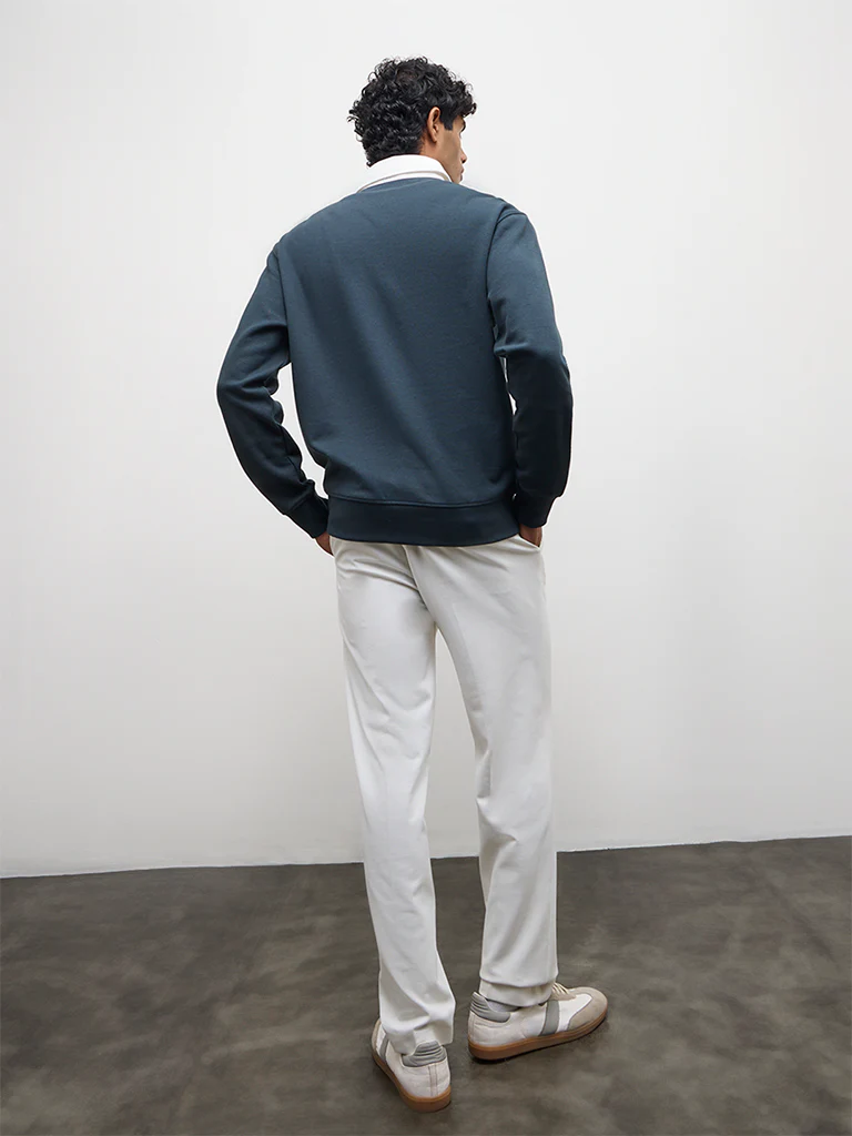 Nuoflexx White Pipeline-Detail Relaxed-Fit Mid-Rise Pants - Image 4