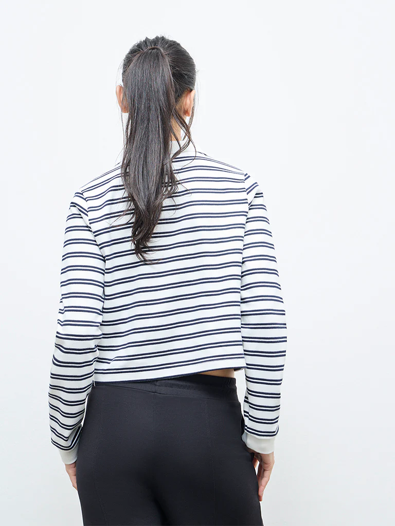 Nuoflexx White Striped Cotton-Blend T-Shirt - Image 4