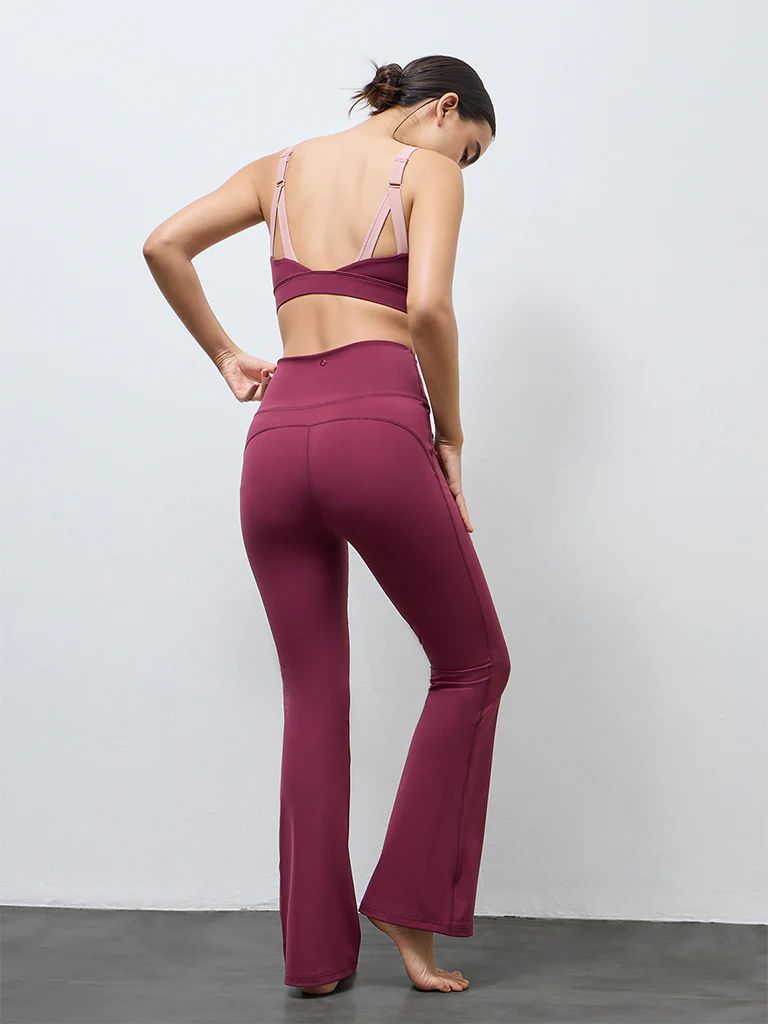 Nuoflexx Wine Solid Lightly Padded Bra Top - Image 4