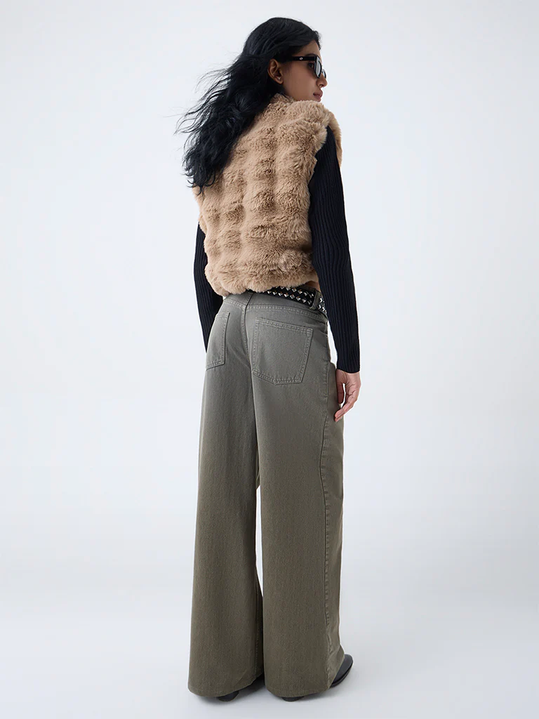 Nuon Beige Faux-Fur Jacket - Image 4