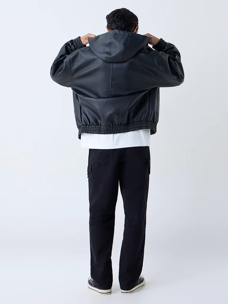 Nuon Black Cargo-Style Relaxed-Fit Jeans - Image 5