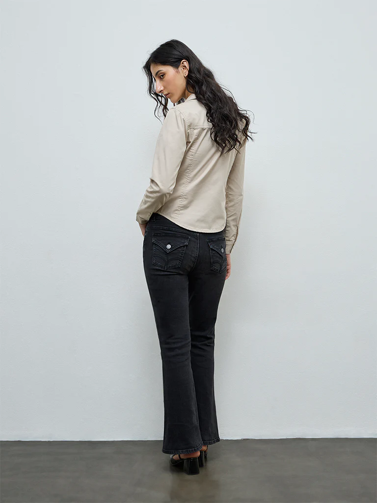 Nuon Black High-Rise Bootcut Jeans - Image 4