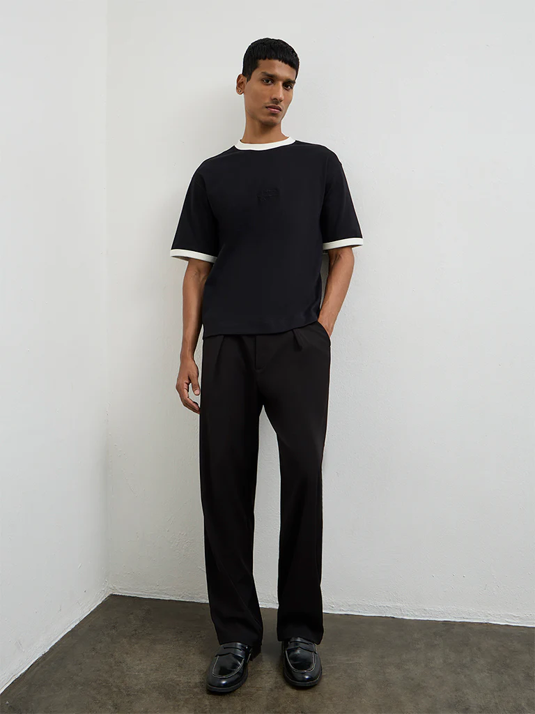 Nuon Black Relaxed-Fit Cotton-Blend T-Shirt - Image 3