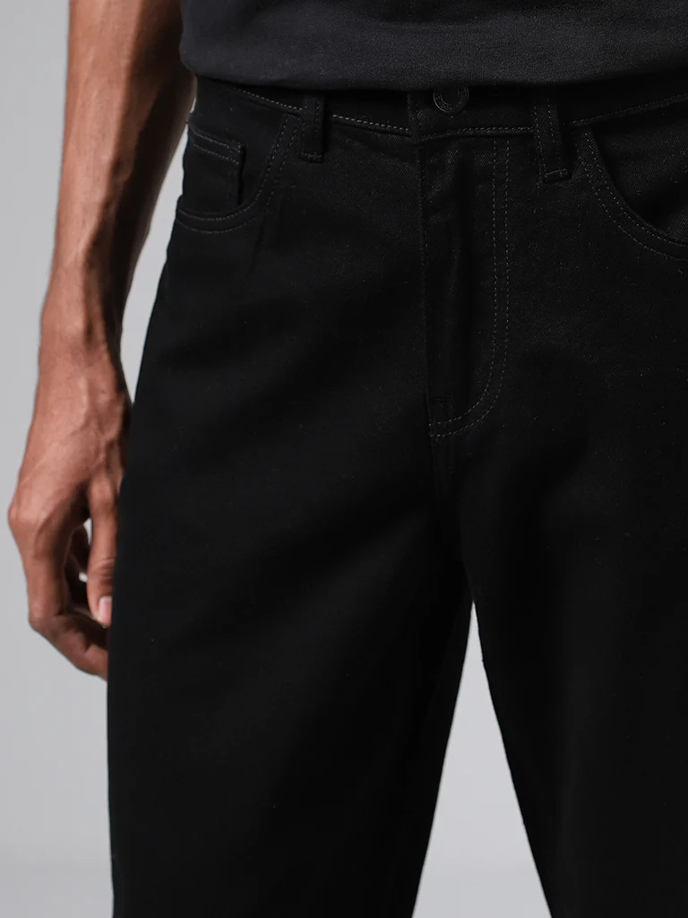 Nuon Black Straight-Fit Mid-Rise Jeans - Image 2