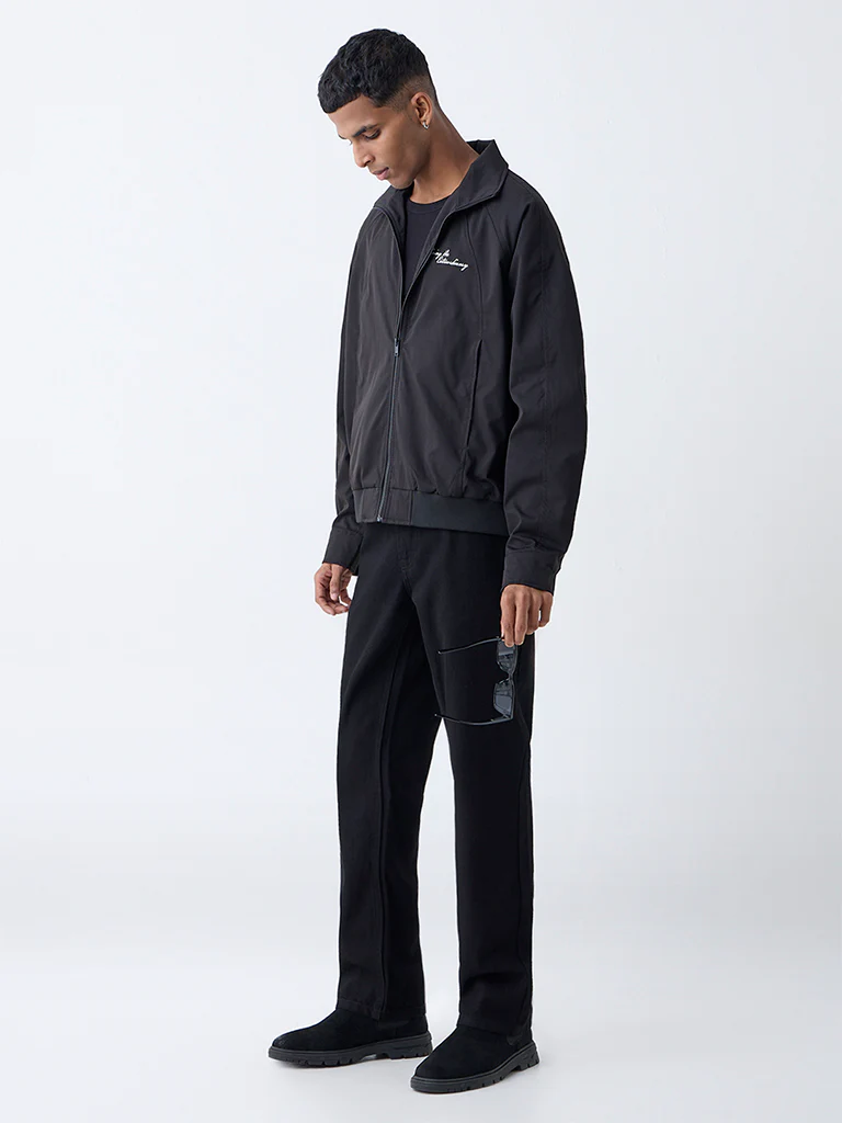 Nuon Black Text Detailed Relaxed Fit Jacket - Image 2