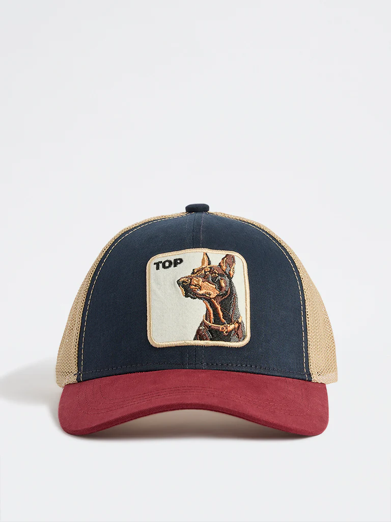 Nuon Blue Animal Embroidered Trucker Cap