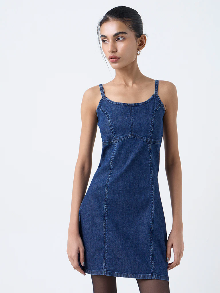 Nuon Blue Denim A-line Dress