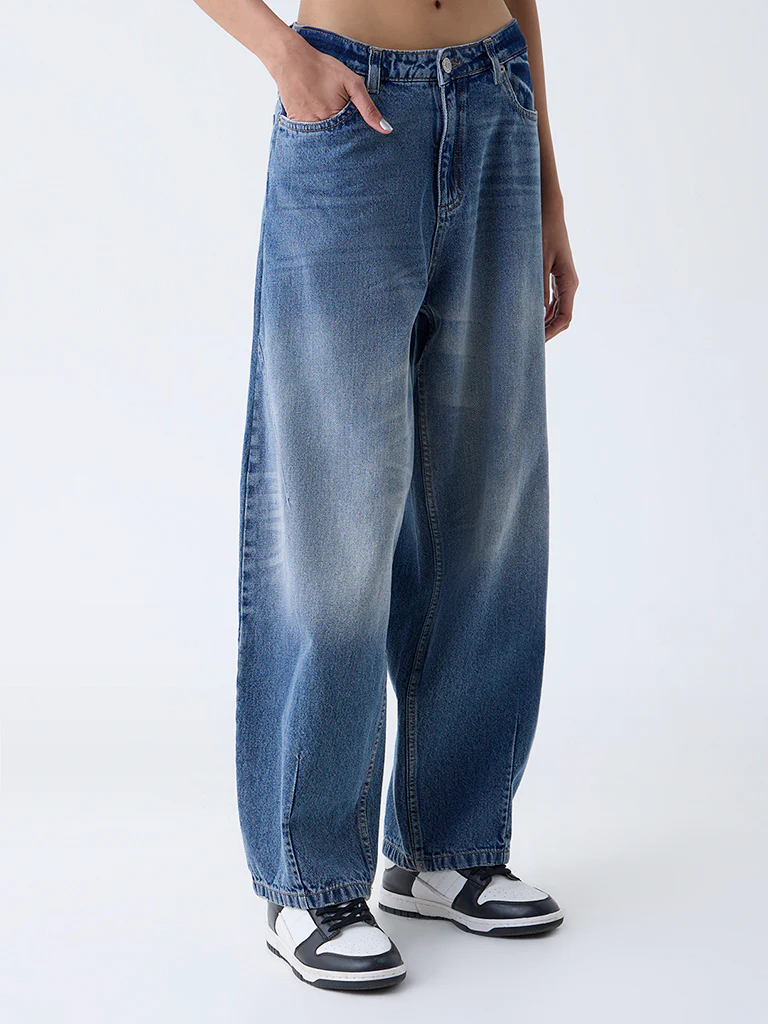 Nuon Blue Faded High-Rise Jeans - Image 2