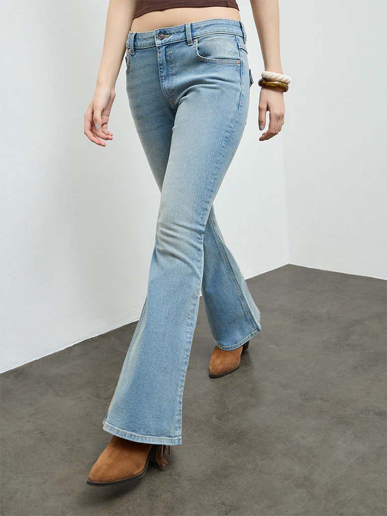 Nuon Blue High-Rise Flared Jeans - Image 2