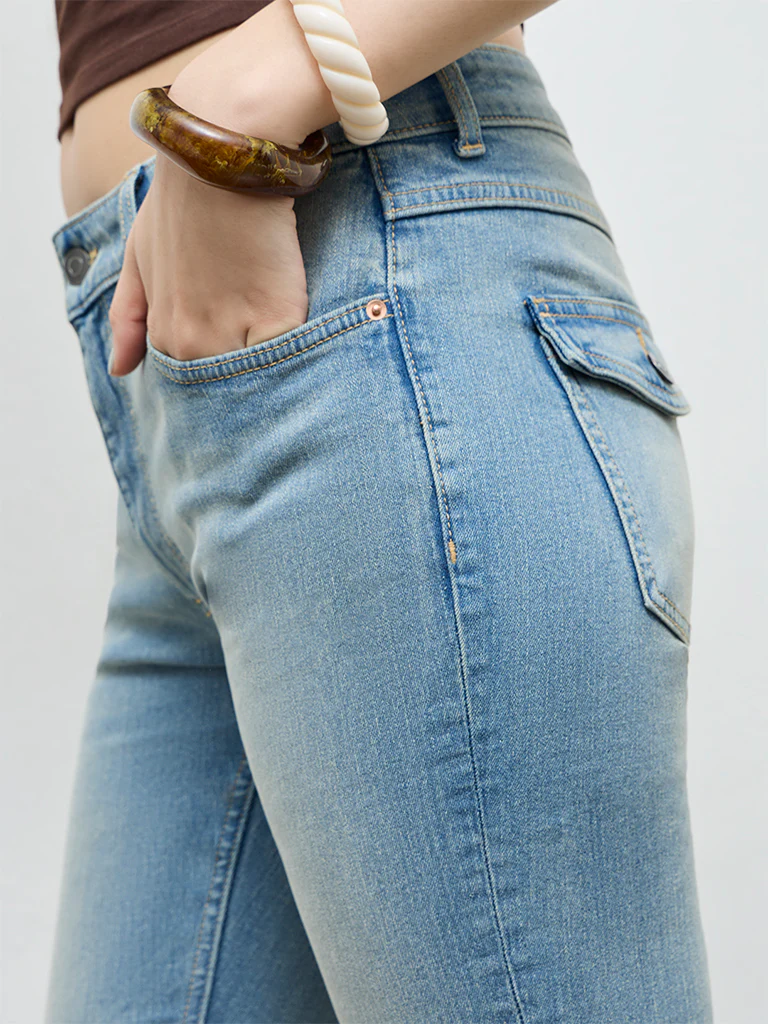 Nuon Blue High-Rise Flared Jeans - Image 3