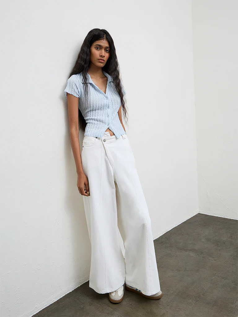 Nuon Blue Seersucker Shirt - Image 3
