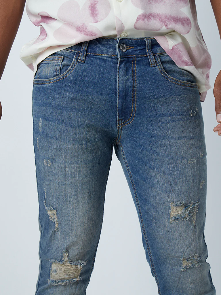 Nuon Blue Straight-Fit Mid-Rise Jeans - Image 2