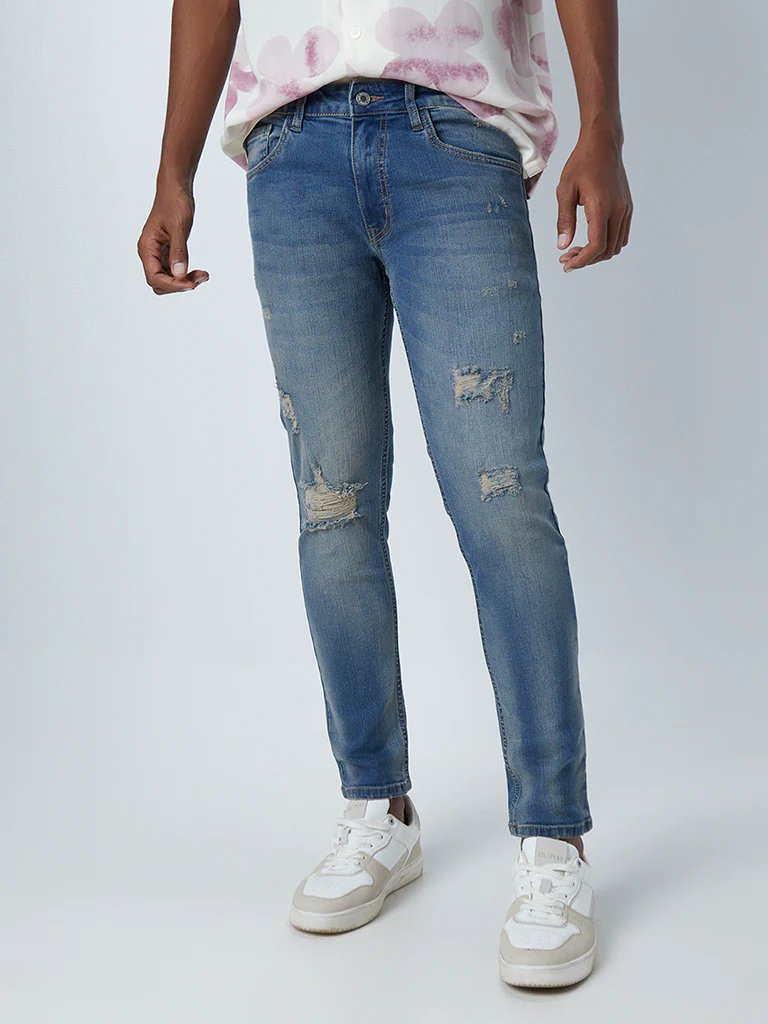 Nuon Blue Straight-Fit Mid-Rise Jeans - Image 3