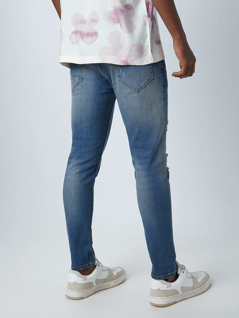 Nuon Blue Straight-Fit Mid-Rise Jeans - Image 4