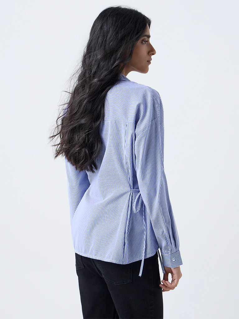 Nuon Blue Striped Shirt - Image 4