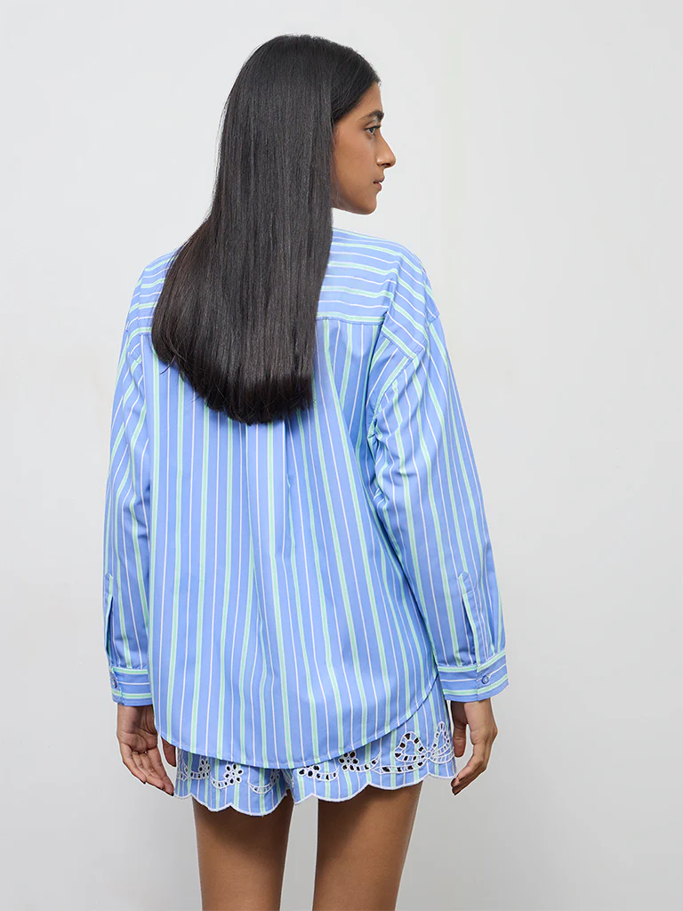 Nuon Blue Striped Shirt - Image 4