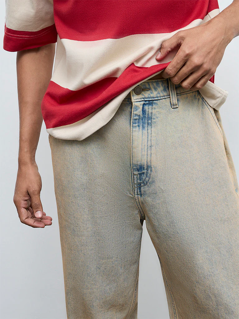 Nuon Blue Washed Loose-Fit Mid-Rise Jeans - Image 3