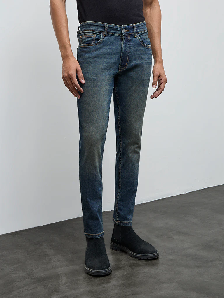 Nuon Blue Washed Slim-Fit Mid-Rise Jeans - Image 2