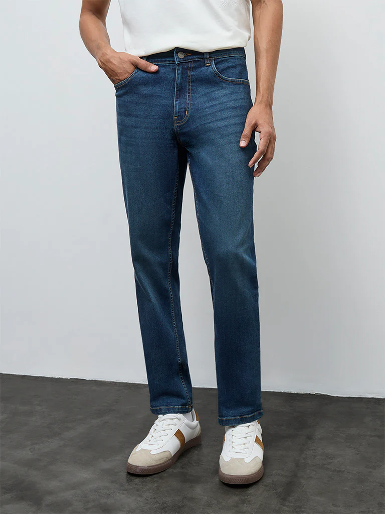 Nuon Blue Washed Slim-Fit Mid-Rise Jeans - Image 2