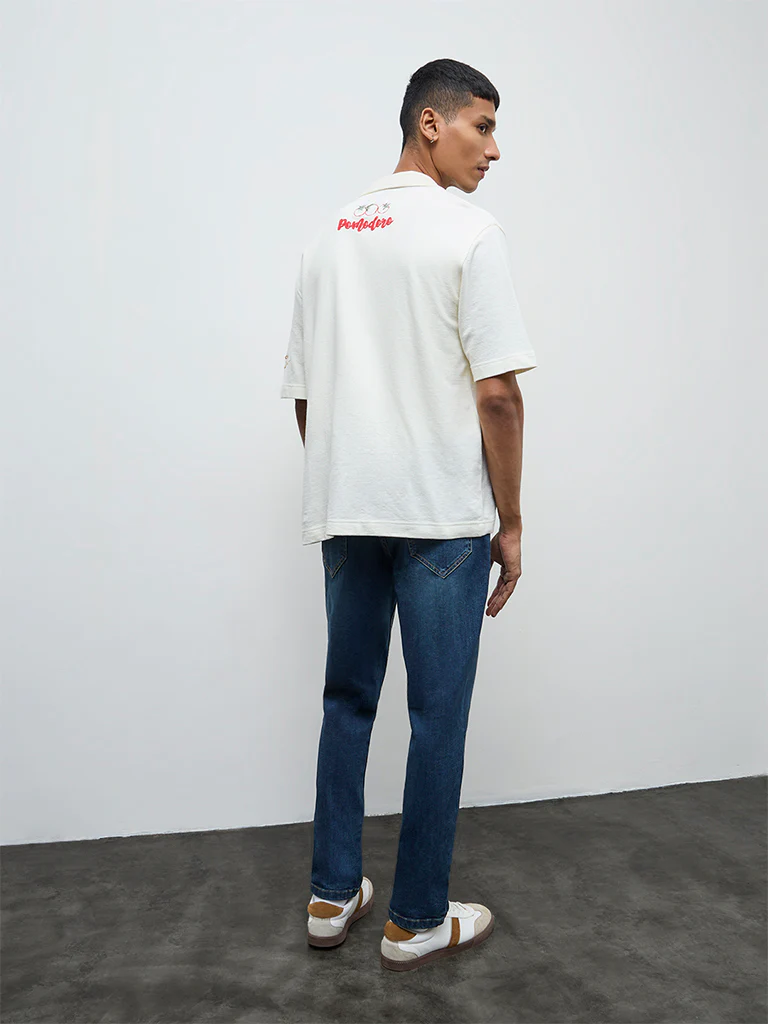 Nuon Blue Washed Slim-Fit Mid-Rise Jeans - Image 4