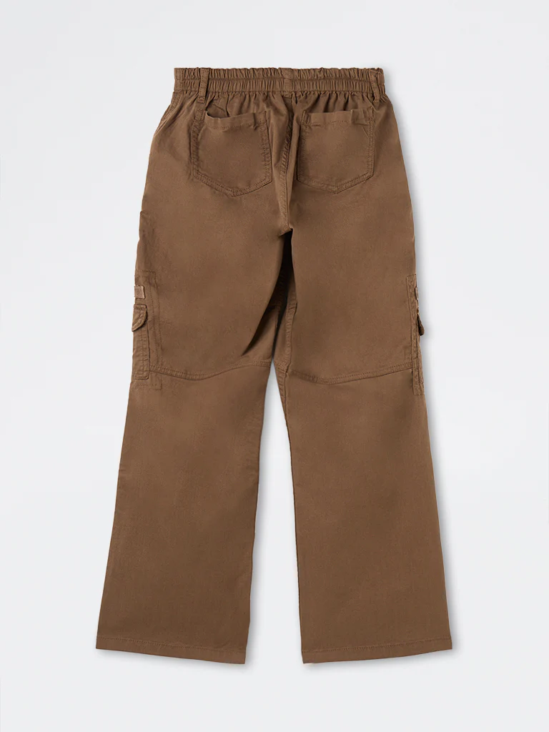 Nuon Brown High-Rise Cotton-Blend Cargo Trousers - Image 2