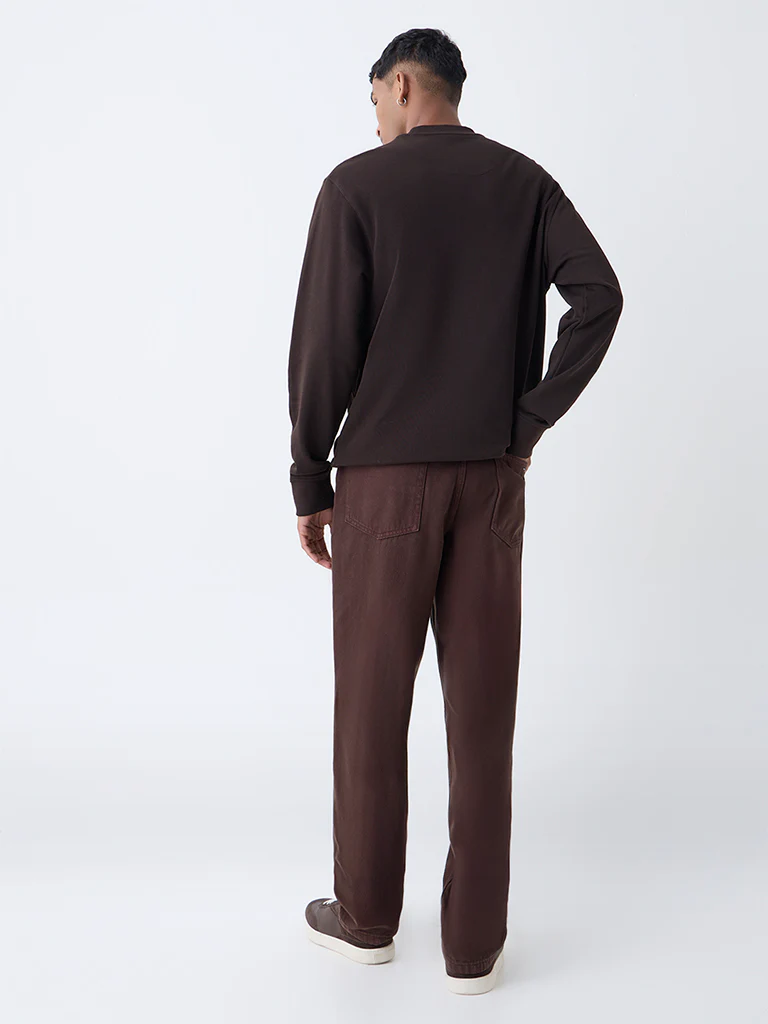 Nuon Brown Relaxed-Fit Mid-Rise Jeans - Image 4