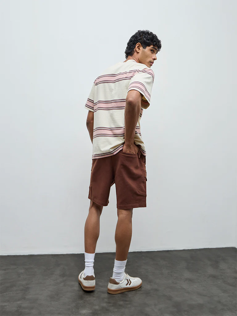 Nuon Brown Relaxed-Fit Mid-Rise Shorts - Image 4
