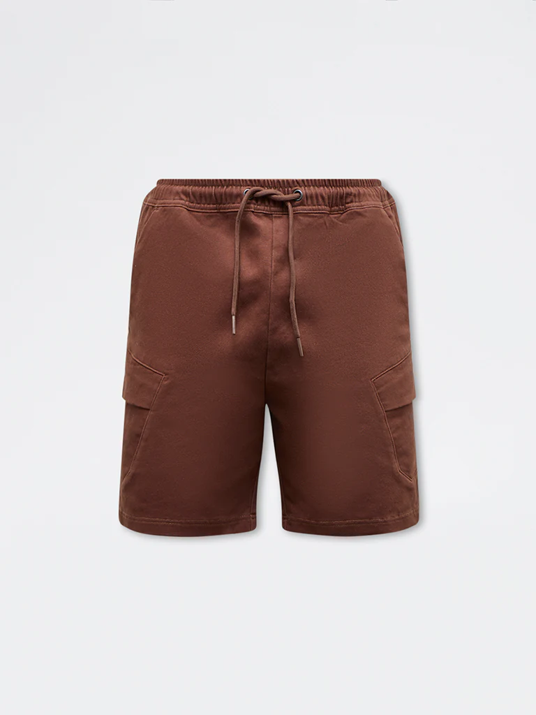 Nuon Brown Relaxed-Fit Mid-Rise Shorts - Image 5