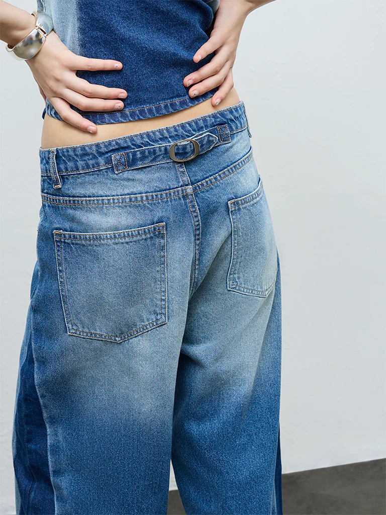 Nuon Blue Faded High-Rise Jeans - Image 3