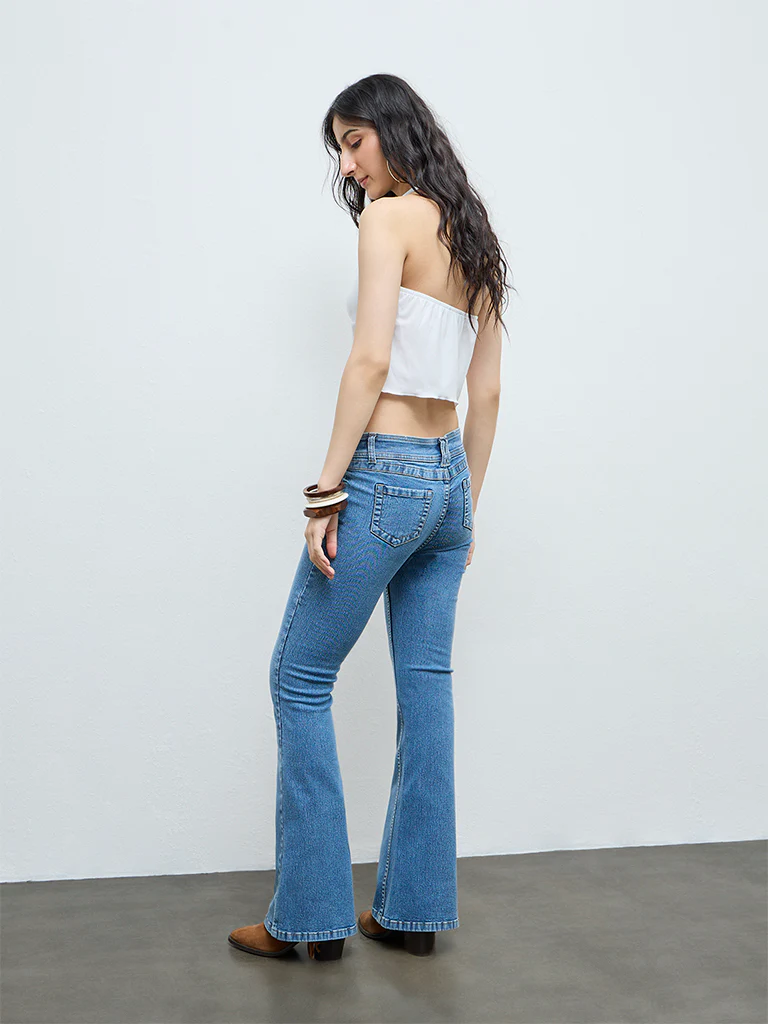 Nuon Blue High-Rise Flared Jeans - Image 4
