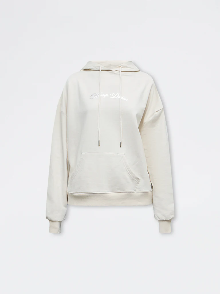 Nuon Light Beige Printed Cotton Hoodie - Image 5