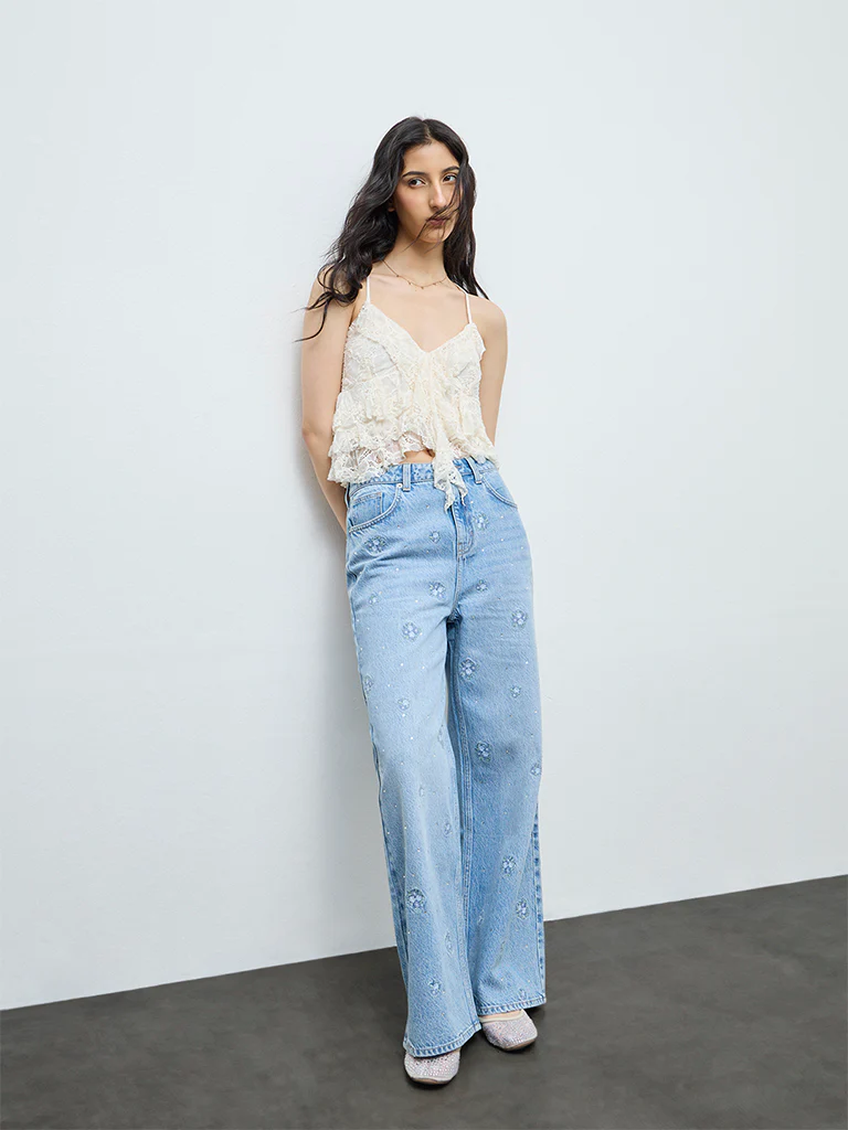 Nuon Off-White Lace Top - Image 2