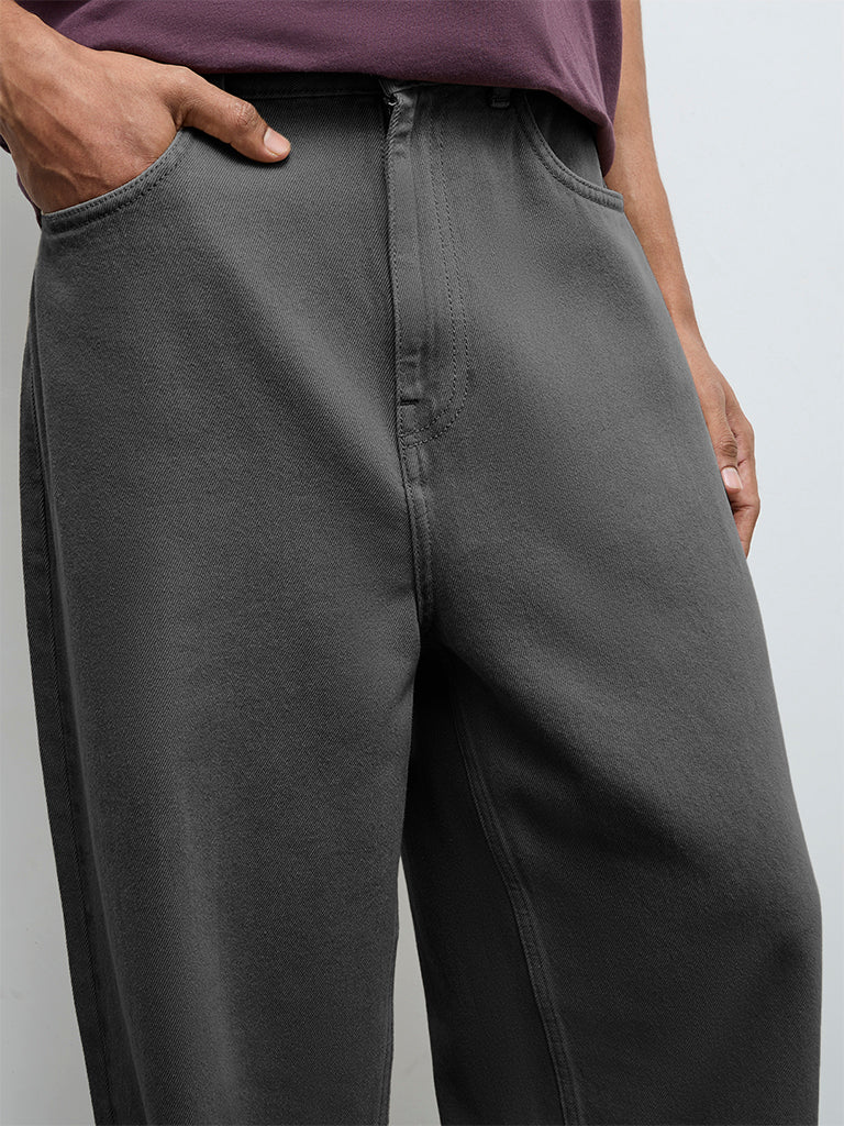 Nuon Charcoal Skater-Fit Mid-Rise Jeans - Image 4