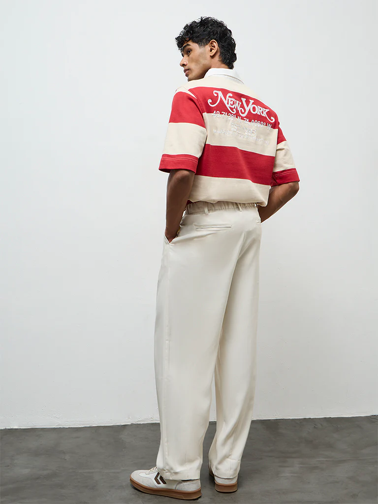 Nuon Cream Relaxed-Fit Mid-Rise Trousers - Image 5